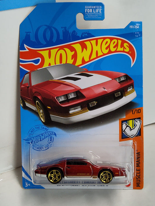 Hot Wheels #191 ML Muscle Mania Series #1 '85 Chevrolet Camaro IROC-Z (Red)