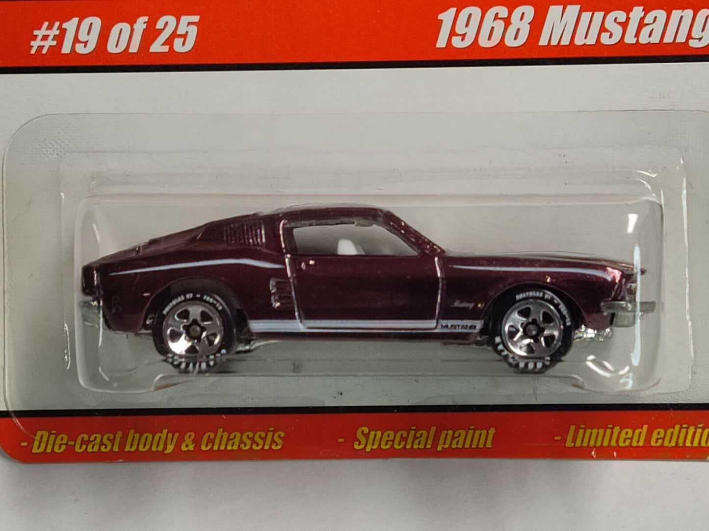 Hot Wheels #H7084 Classics Series 1 #19 1968 Mustang (PLUM)MARK ON BLISTER(Loc O