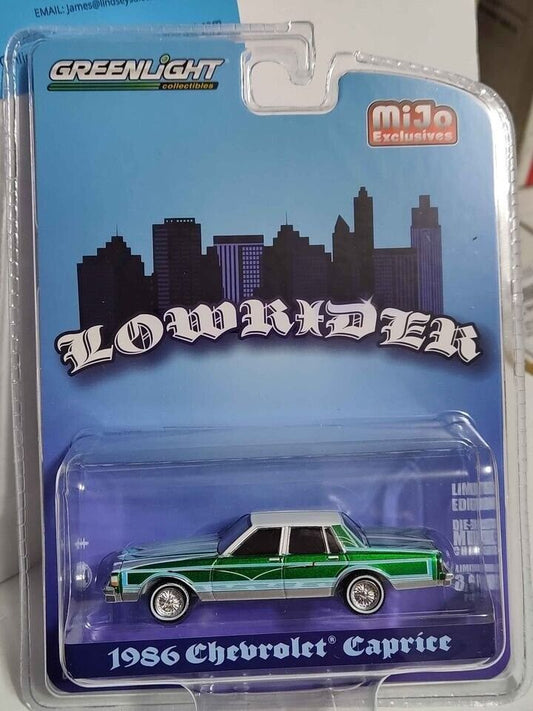 GreenLight MiJo Exclusive Lowrider Series 1986 Chevy Caprice CHASE Green Machine