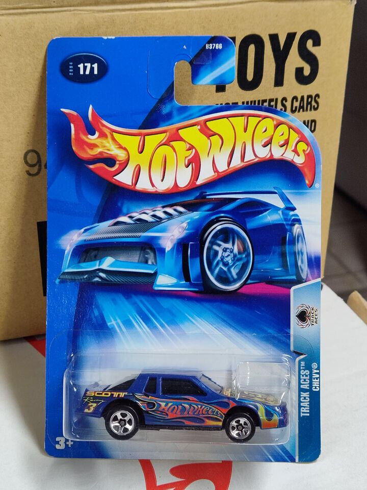 Hot Wheels 2004 #171 Track Aces Series Chevy (Stocker)CARD BENT AT TOP (Box-C)