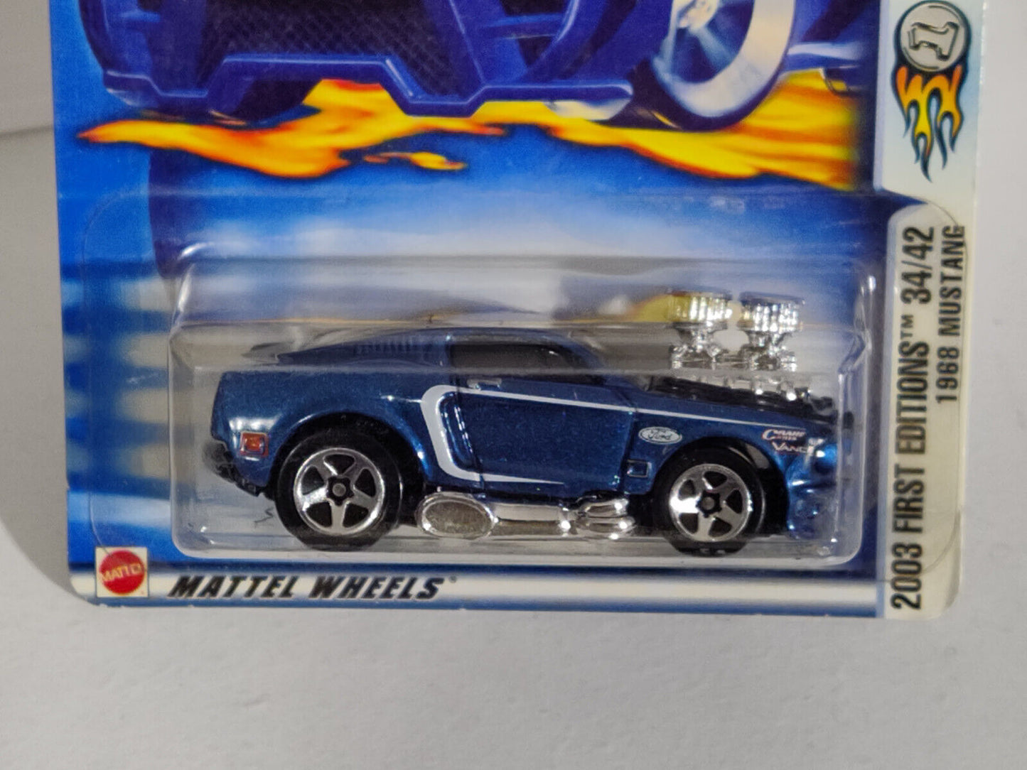 Hot Wheels 2003 First Edition #34 1968 Ford Mustang UPPER RH TAB BENT (Loc U)