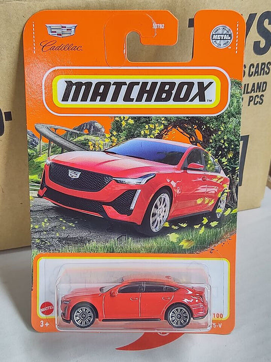 Matchbox #072 Mainlines 2021 Cadillac CT5-V (Red) CARD BENT UPWARDS (Loc-A)