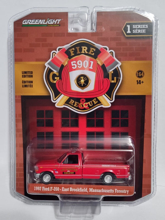 GreenLight Fire and Rescue Series 1992 Ford F-350 Massachusetts Forestry 1:64