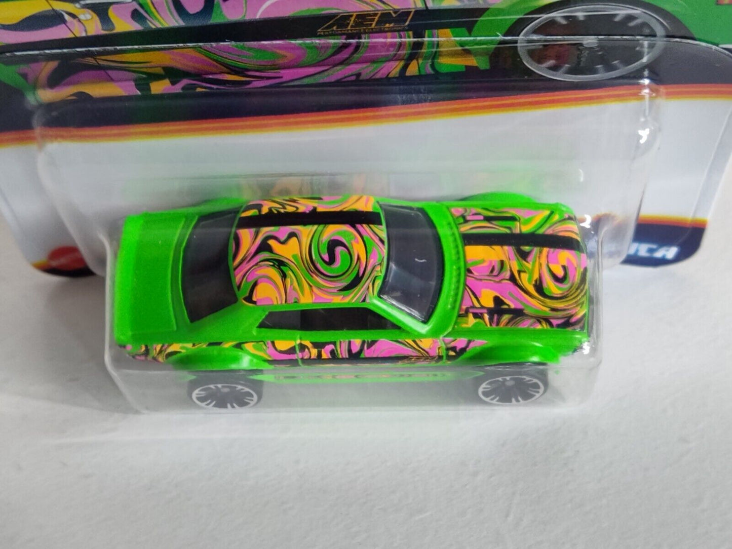 Hot Wheels #HRW67 Neon Speeders Series #1 '70 Toyota Celica BOTTOM EDGE BENT