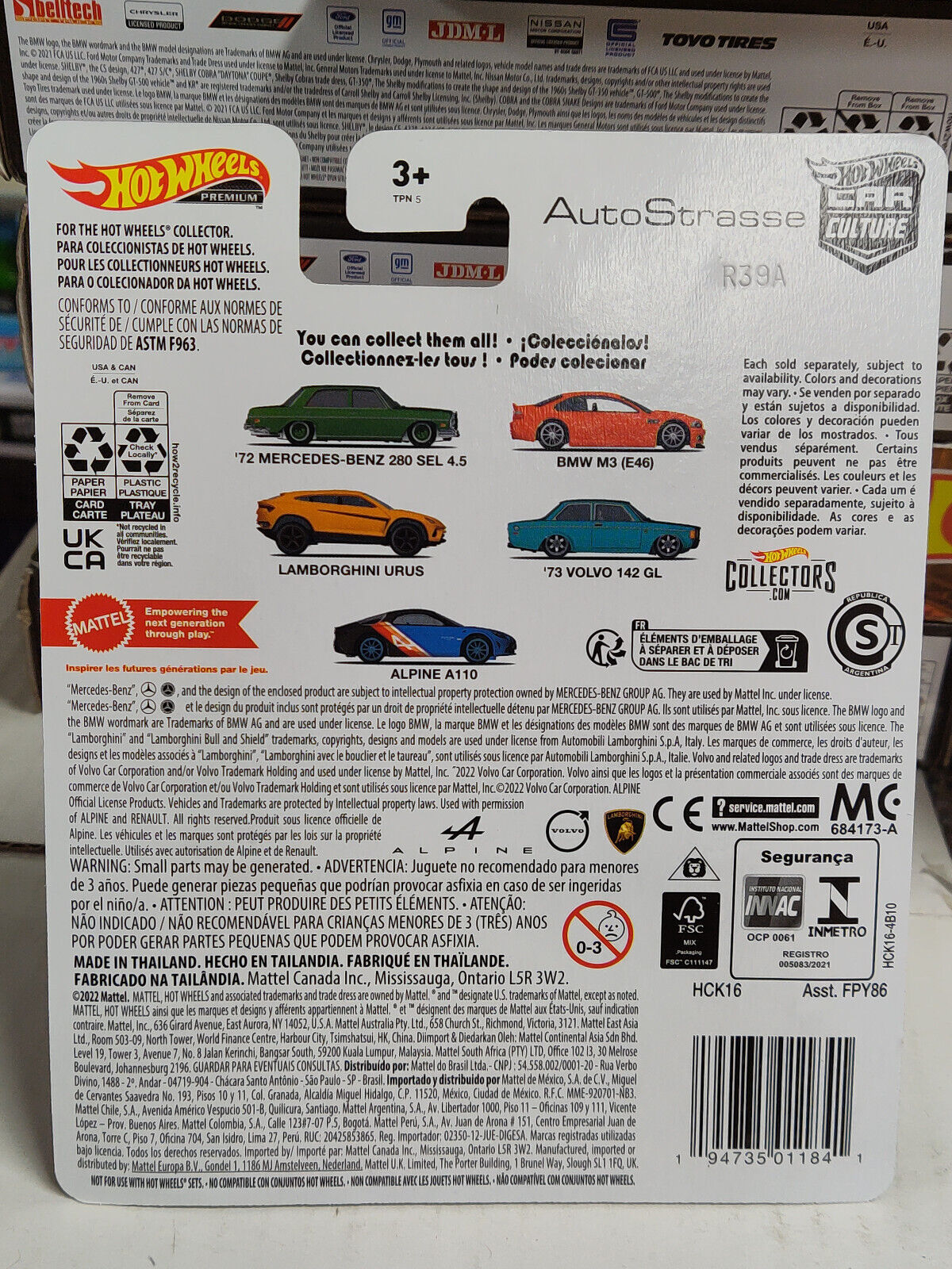 Hot Wheels HCK16 Auto Strasse Series #3  Lamborghini Urus